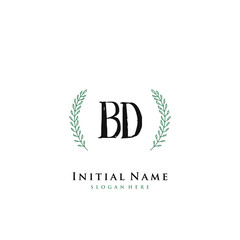 BD Initial handwriting logo vector	
