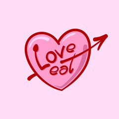 Love Eat vector logo template. This is simple and clean logo. They are fully editable and scalable without losing resolution.