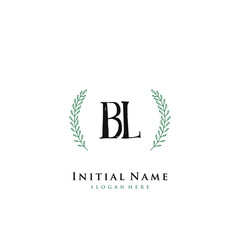 Obraz premium BL Initial handwriting logo vector 