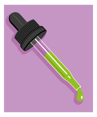 Tincture dropper with droplet coming out