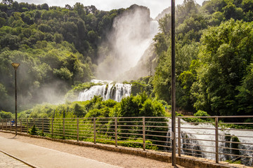 Fototapeta na wymiar Marmore waterfall seen from Piazzale G. Byron, Umbria - Italy