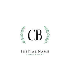 CB Initial handwriting logo vector	