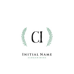 Obraz premium CI Initial handwriting logo vector 