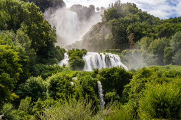Marmore waterfall seen from Piazzale G. Byron, Umbria - Italy