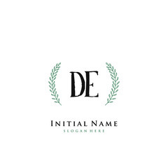 DE Initial handwriting logo vector	
