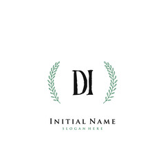 DI Initial handwriting logo vector	