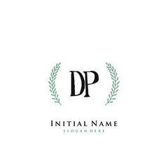 DP Initial handwriting logo vector	