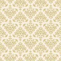  seamless gold decorative damask pattern