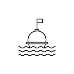 buoy, ocean, sea, water line icon on white background
