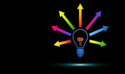 lampadina, idea, colori, creatività, idee	