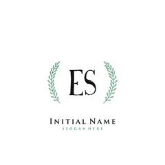 ES Initial handwriting logo vector	