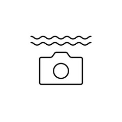 camera, underwater, diving line icon on white background