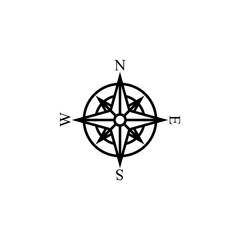 compass, direction, navigation line icon on white background