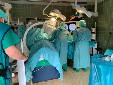 A Pacemaker Operation Is Performed In An Operating Theatre