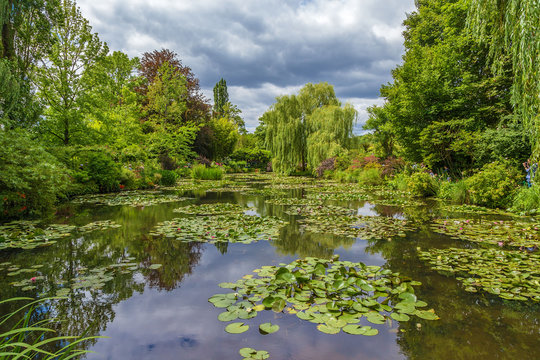 Giverny, France. Picturesque pond in the estate of Claude Monet