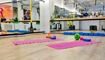 Sports equipment in the gym