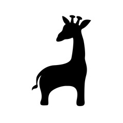 Giraffe vector icon black on white