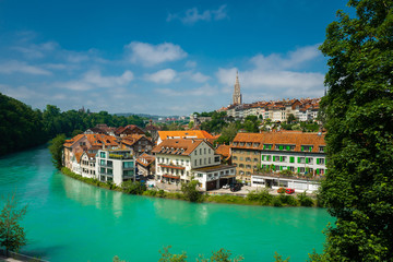 Fototapeta na wymiar View of Bern old city center, Switzerland