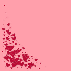 Red heart love confettis. Valentine's day corner m