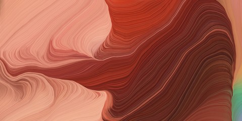 card, poster or canvas design with smooth swirl waves background design with saddle brown, dark salmon and very dark pink color