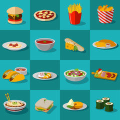 Food icon illustration set