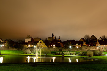 The Pond in Almedalen, Visby, Sweden by Night