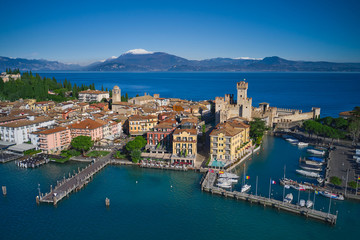 Obraz premium Aerial view, Sirmione, Lake Garda, Italy