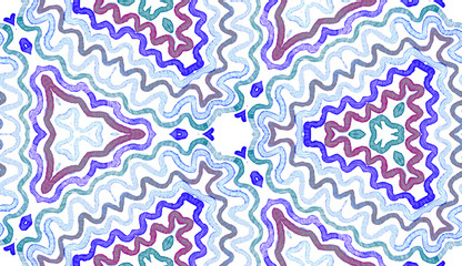 Blue Geometric Watercolor. Cute Seamless Pattern. 
