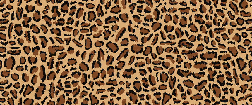 Leopard pattern seamless design, vector illustration, trendy background. Animal design. Brown, orange, yellow