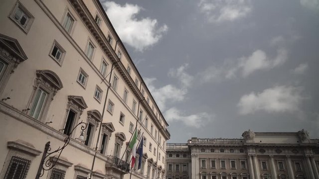 Roma, Italia. Palazzo Chigi, sede del Governo della Repubblica Italiana e residenza del presidente del Consiglio dei ministri.