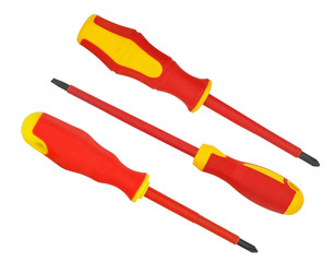 screwdriver for electricians isolated on white