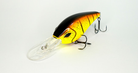 fishing lures on white background