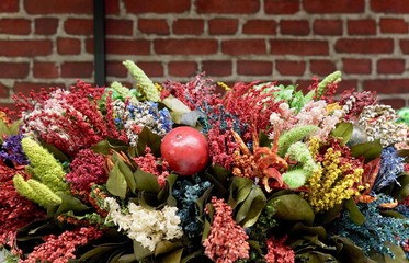 Colorful macro flower arrangement. Floral composition from exotic plants and flowers