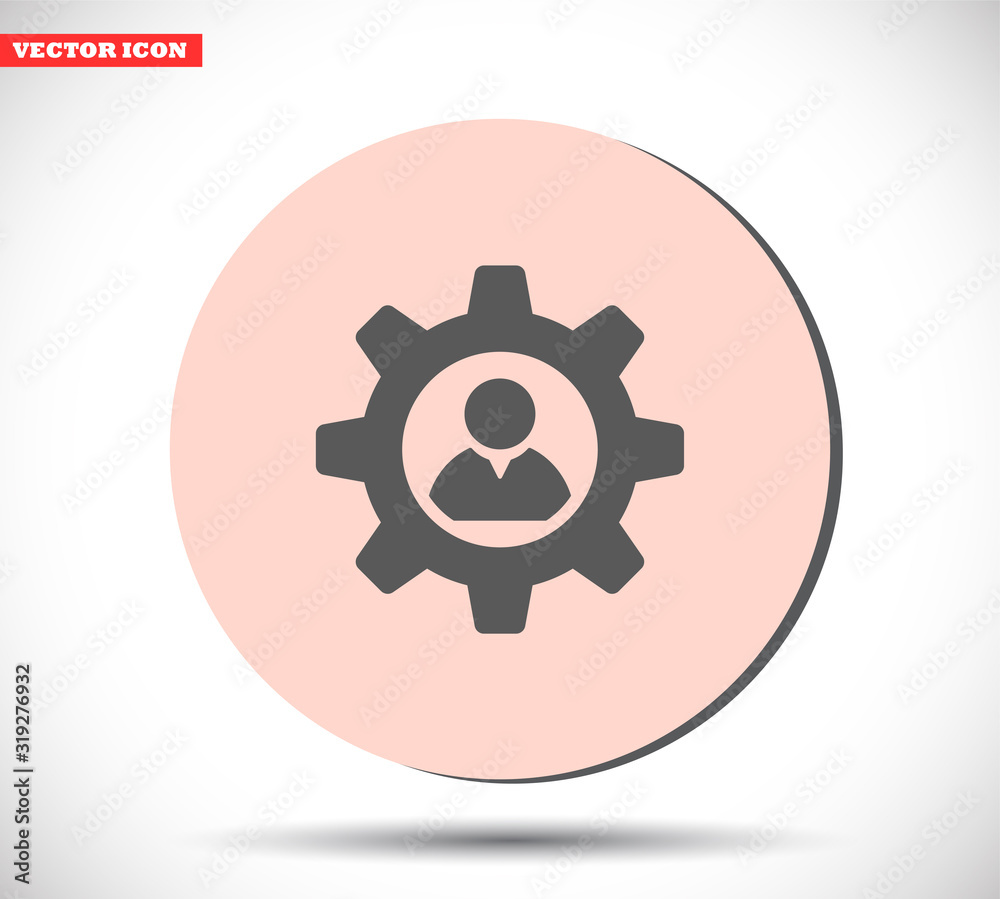 Wall mural man and cog vector icon , lorem ipsum flat design