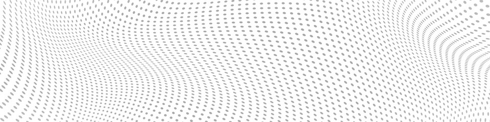 Halftone dots illustration. Half tone mosaic pixels wavy background. 
