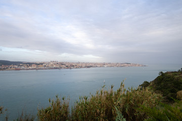 View of Lisbon and Tejo river from the side of Almada