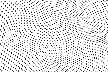 Naklejka premium Halftone dots illustration. Half tone mosaic pixels wavy background. 