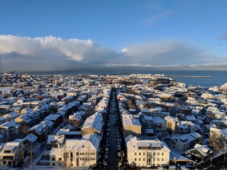 Reykjavík In the Winter Snow, Iceland 