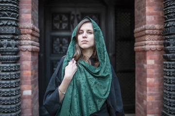 Young woman in scarf, asian style