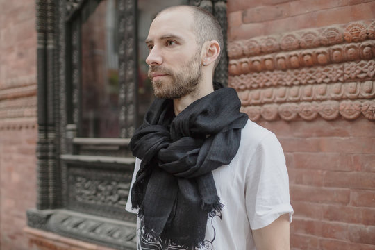 Man In Cashmere Scarf, Male Fashion