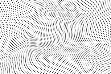 Fototapeta na wymiar Halftone dots illustration. Half tone mosaic pixels wavy background.