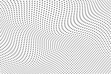 Naklejka premium Halftone dots illustration. Half tone mosaic pixels wavy background.