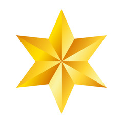 Golden six pointed star, great design for any purposes. Realistic vector effect. Abstract vector illustration. Celebration concept. Luxury template design. Bright shiny illustration.