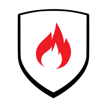 Heat or fire protection icon vector. Manufacturing products trader sign. Perfect for backgrounds, backdrop, icon, sign, symbol, label, sticker, button, badge etc.
