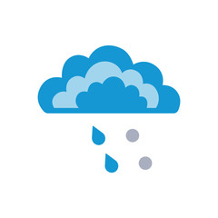 Symbols of clouds, rain and hail. Abstract concept, icon. Vector illustration.