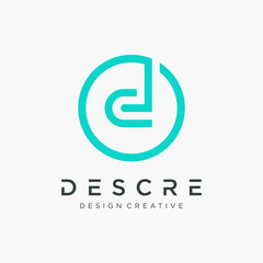 abstract Initial letters d logo design with shape circle concept. logo line with connect concept - vector