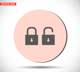Lock vector icon , lorem ipsum Flat design