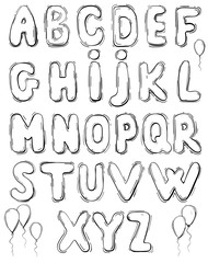 Hand drawing lettering on white