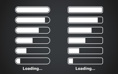 Loading or progress bars set. Different type web UI elements. Vector design