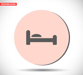 Bed vector icon , lorem ipsum Flat design